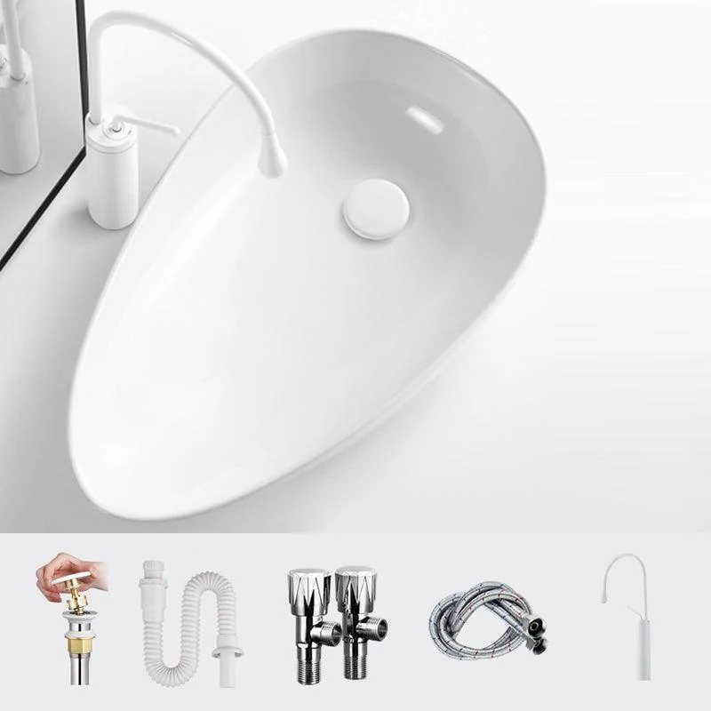 Modern Bathroom Sink Specialty Porcelain Shut-Off Valve Included Vessel Lavatory Sink -Bathlova