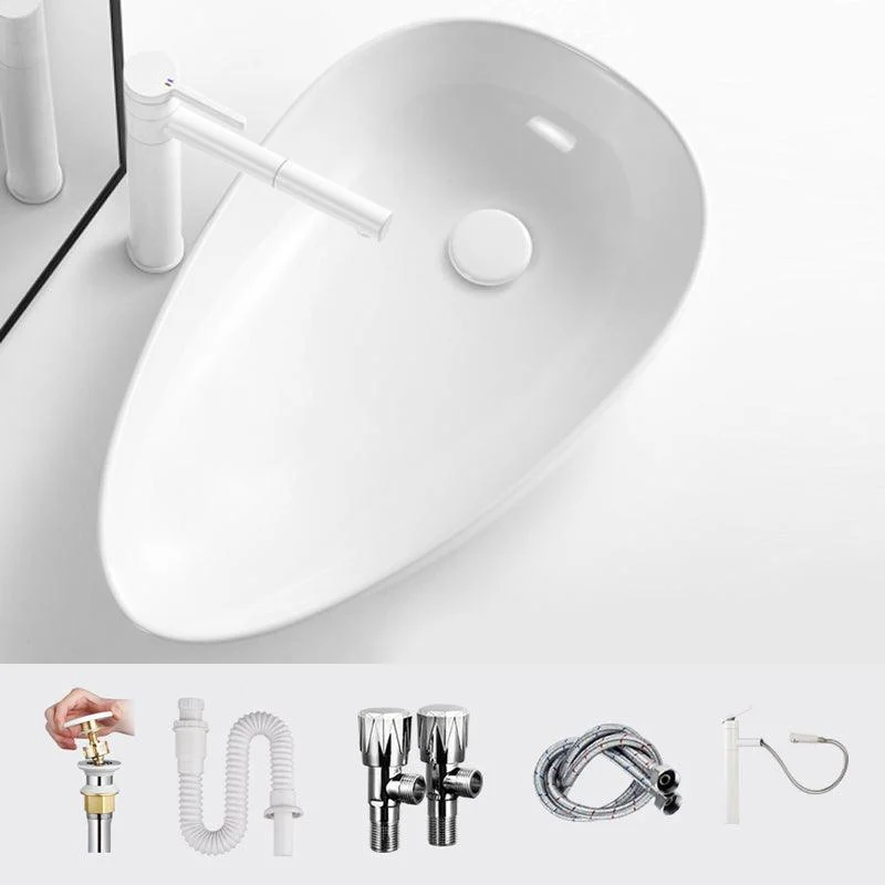 Modern Bathroom Sink Specialty Porcelain Shut-Off Valve Included Vessel Lavatory Sink -Bathlova