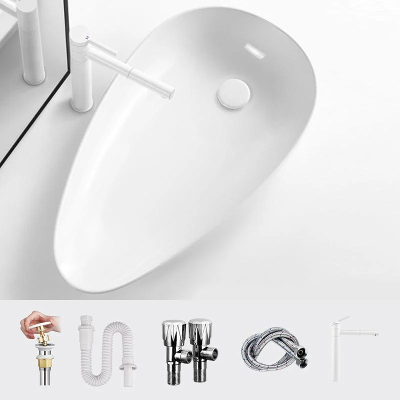 Modern Bathroom Sink Specialty Porcelain Shut-Off Valve Included Vessel Lavatory Sink -Bathlova