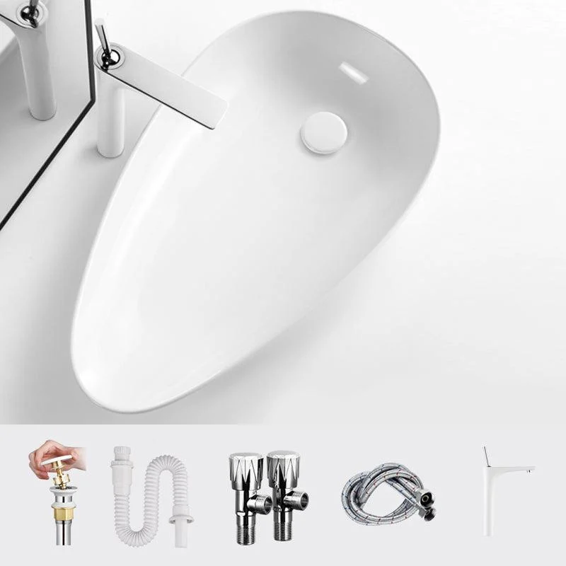 Modern Bathroom Sink Specialty Porcelain Shut-Off Valve Included Vessel Lavatory Sink -Bathlova