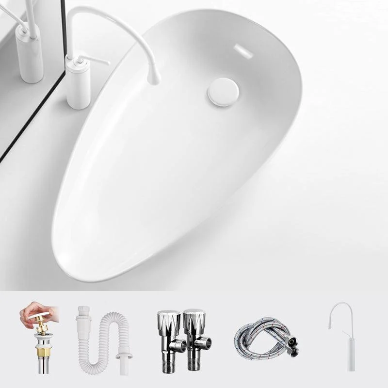 Modern Bathroom Sink Specialty Porcelain Shut-Off Valve Included Vessel Lavatory Sink -Bathlova