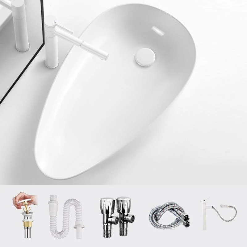 Modern Bathroom Sink Specialty Porcelain Shut-Off Valve Included Vessel Lavatory Sink -Bathlova