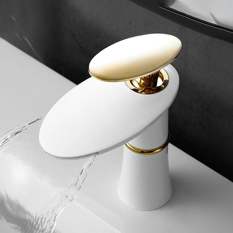 Modern Bathroom Sink Tap Lever Handle Waterfall Spout Sink Tap -Bathlova