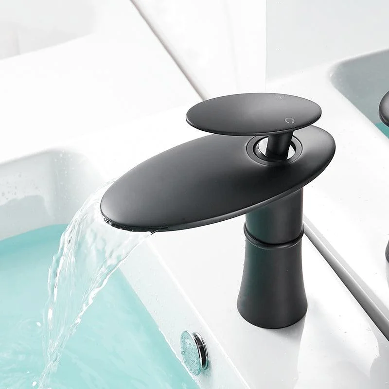 Modern Bathroom Sink Tap Lever Handle Waterfall Spout Sink Tap -Bathlova