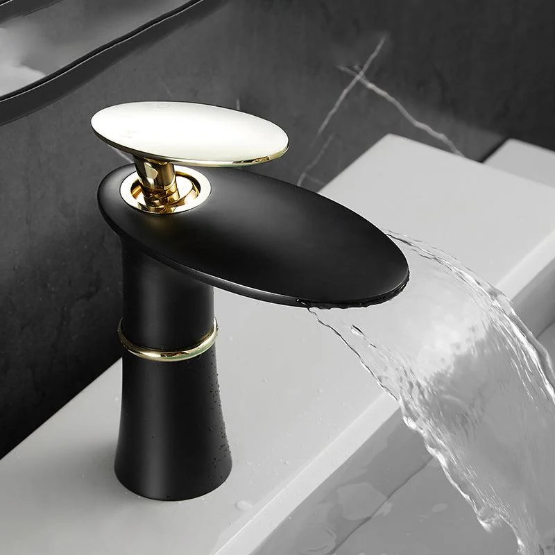 Modern Bathroom Sink Tap Lever Handle Waterfall Spout Sink Tap -Bathlova