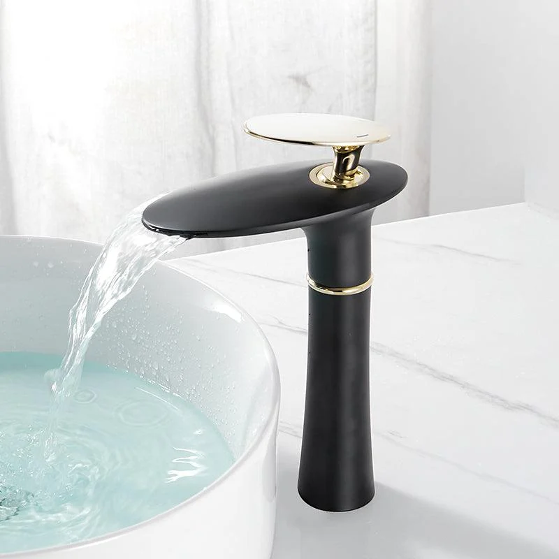 Modern Bathroom Sink Tap Lever Handle Waterfall Spout Sink Tap -Bathlova