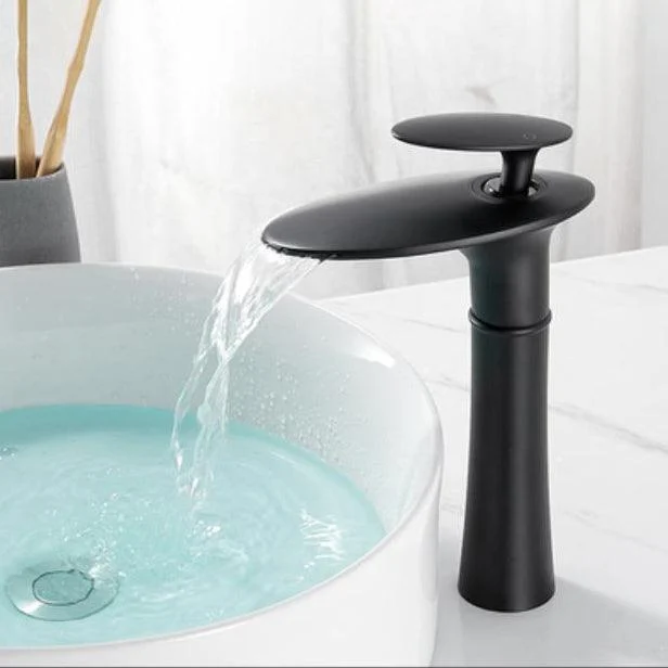 Modern Bathroom Sink Tap Lever Handle Waterfall Spout Sink Tap -Bathlova