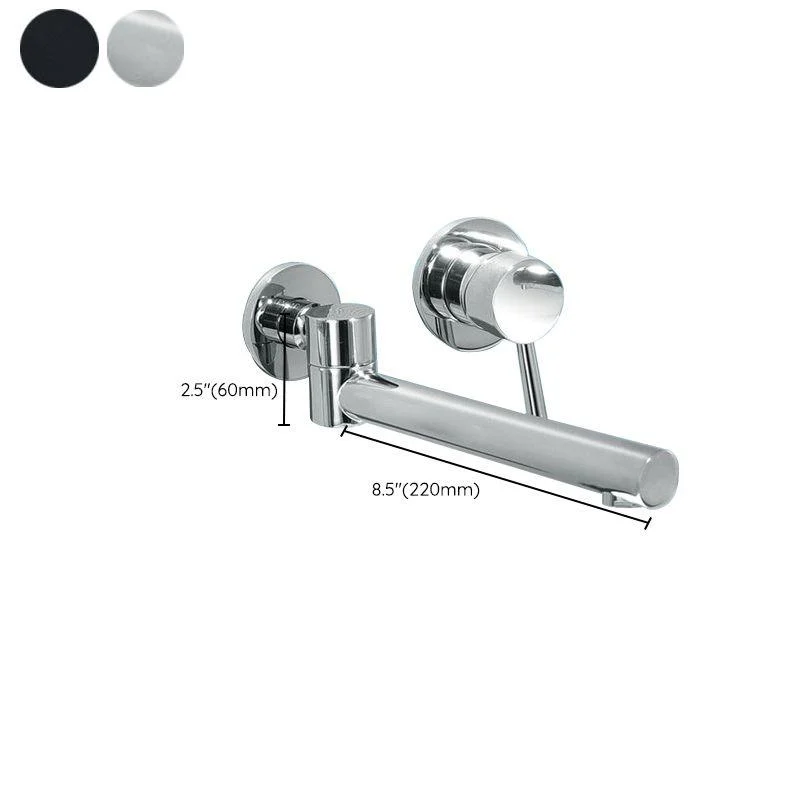 Modern Bathroom Sink Tap Metal Widespread Wall Mounted Sink Tap -Bathlova