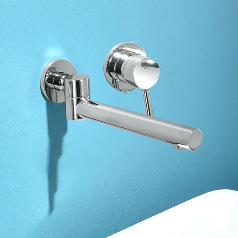 Modern Bathroom Sink Tap Metal Widespread Wall Mounted Sink Tap -Bathlova