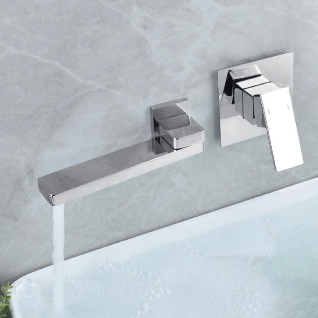 Modern Bathroom Sink Tap Metal Widespread Wall Mounted Sink Tap -Bathlova