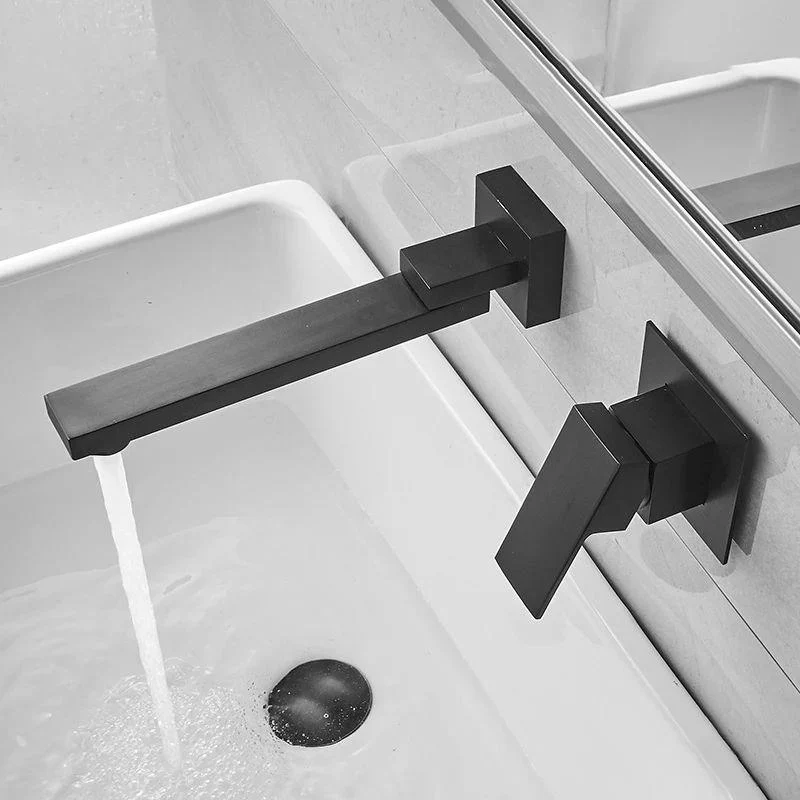 Modern Bathroom Sink Tap Metal Widespread Wall Mounted Sink Tap -Bathlova