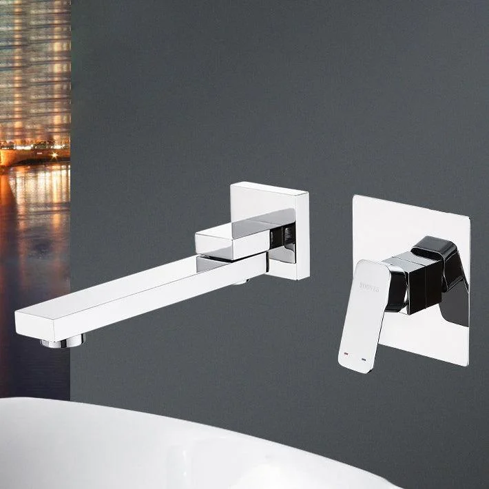 Modern Bathroom Sink Tap Metal Widespread Wall Mounted Sink Tap -Bathlova