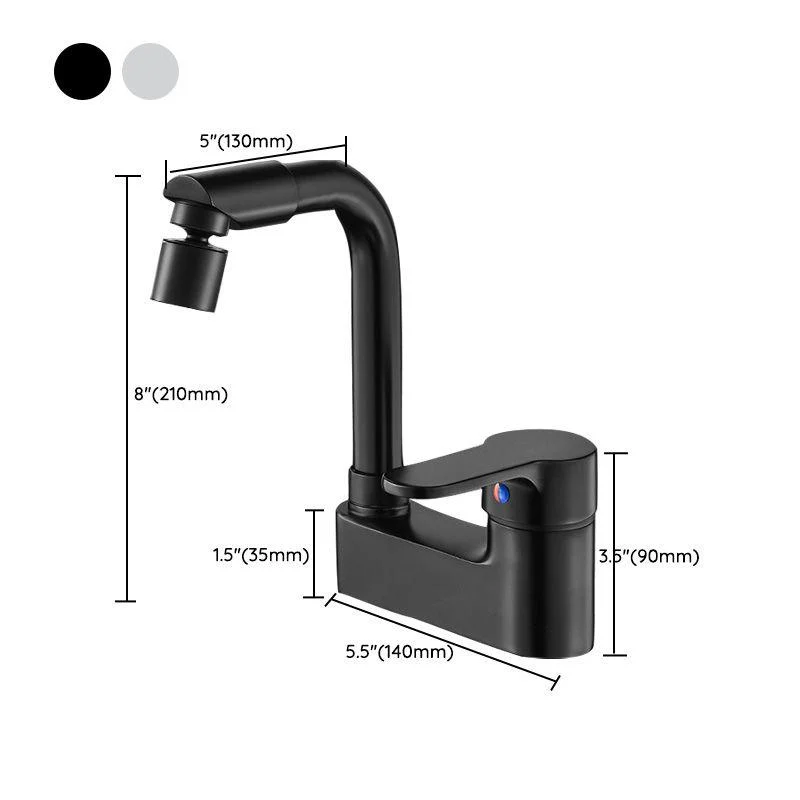 Modern Bathroom Sink Tap Swivel Spout 2 Hole Taps Sink Tap -Bathlova