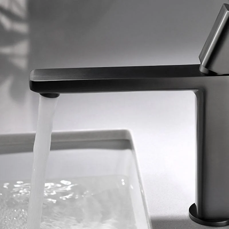 Modern Bathroom Sink Tap with Single Handle Brass Square Tap -Bathlova