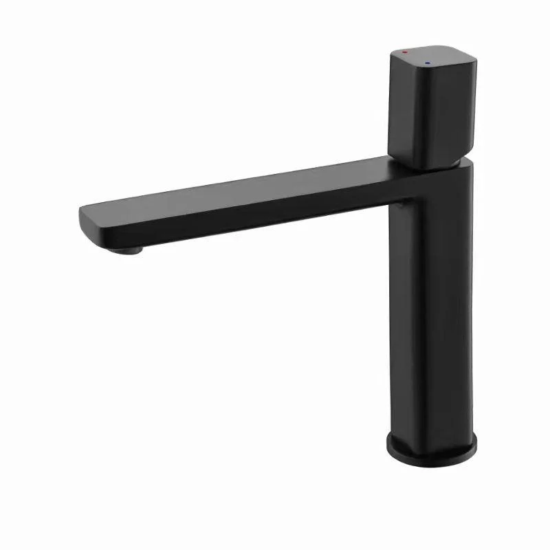 Modern Bathroom Sink Tap with Single Handle Brass Square Tap -Bathlova