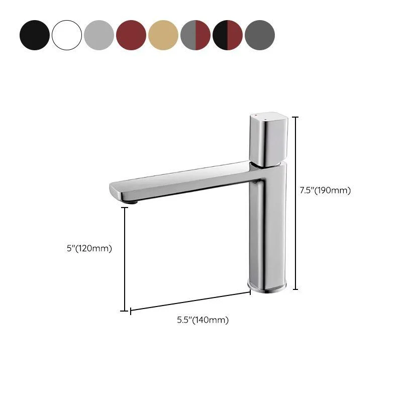 Modern Bathroom Sink Tap with Single Handle Brass Square Tap -Bathlova