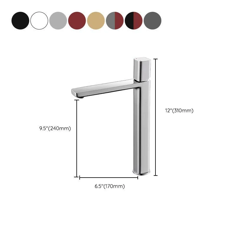 Modern Bathroom Sink Tap with Single Handle Brass Square Tap -Bathlova