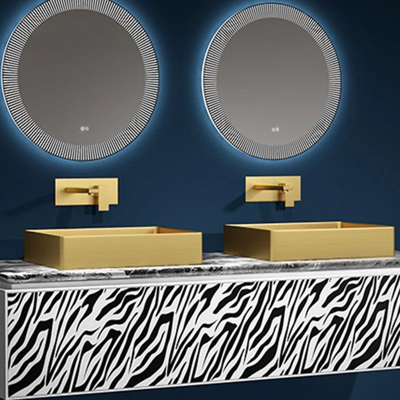 Modern Bathroom Sink with Pop-Up Drain Metal Rectangular Vessel Bathroom Sink -Bathlova