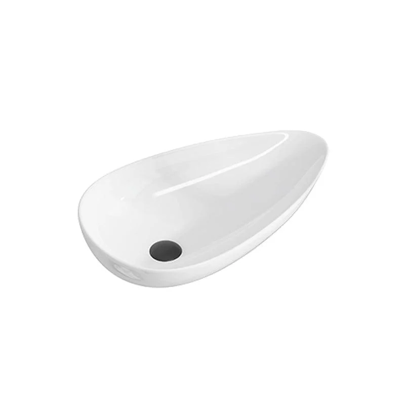 Modern Bathroom Sink with Single Tap Hole Porcelain Oval-Shape Vessel Bathroom Sink -Bathlova