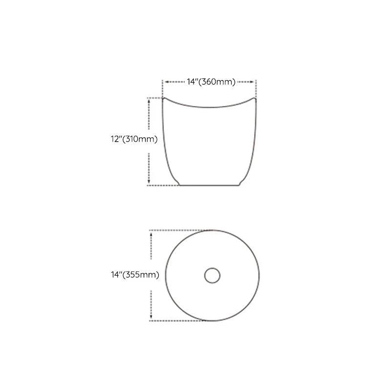 Modern Bathroom Sink with Single Tap Hole Porcelain Rectangular Vessel Lavatory Sink -Bathlova