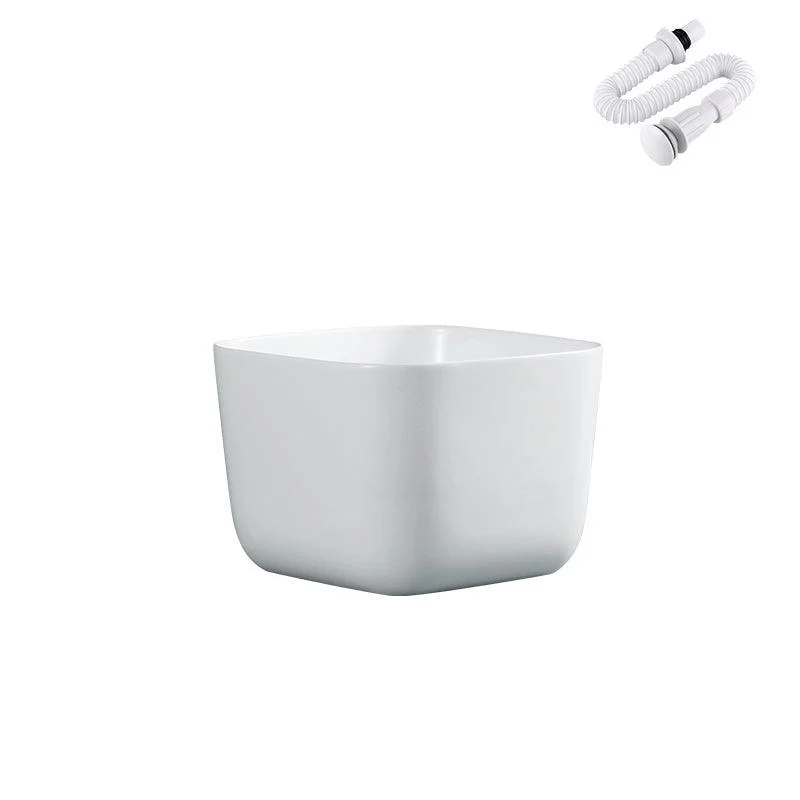 Modern Bathroom Sink with Single Tap Hole Porcelain Rectangular Vessel Lavatory Sink -Bathlova