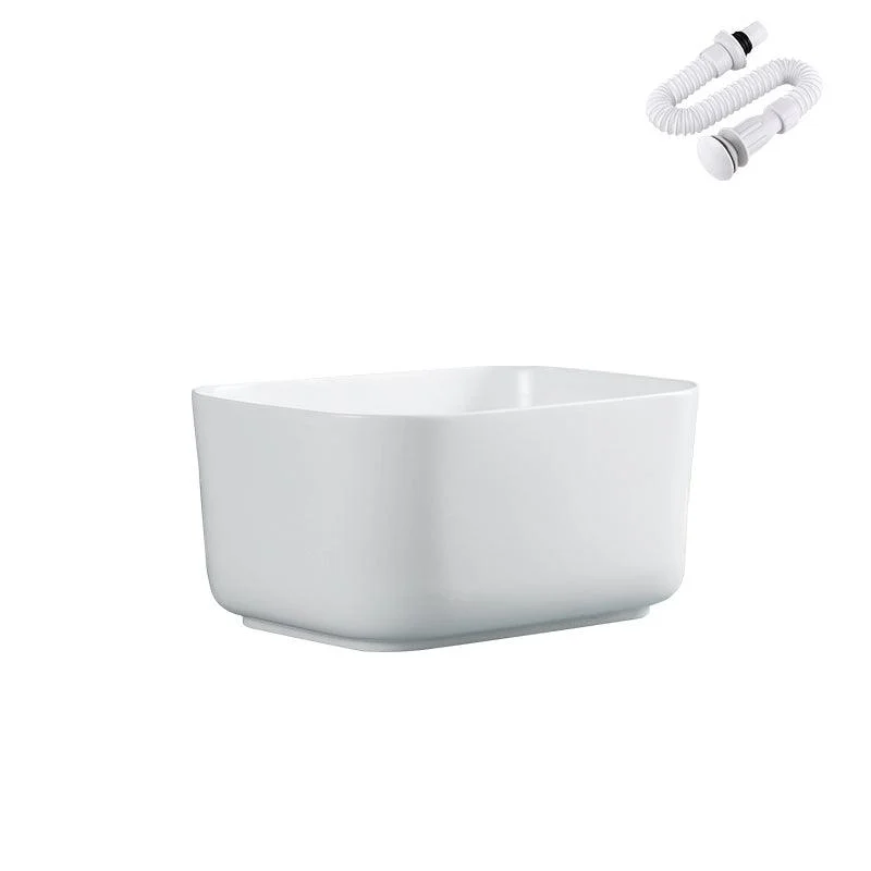 Modern Bathroom Sink with Single Tap Hole Porcelain Rectangular Vessel Lavatory Sink -Bathlova