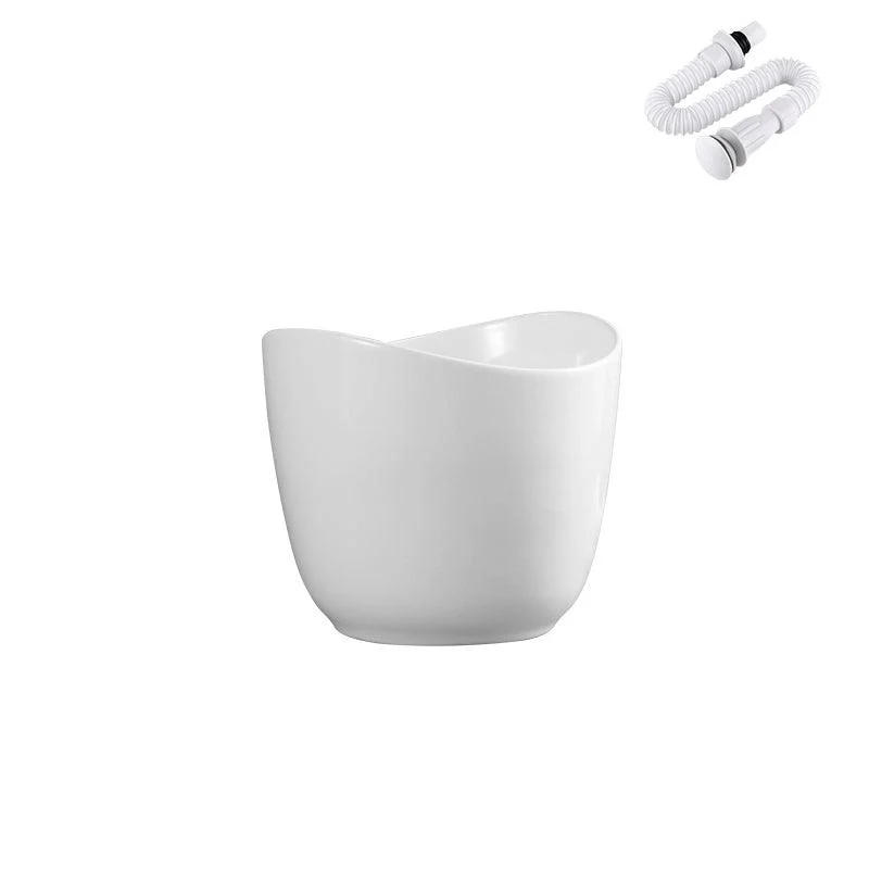 Modern Bathroom Sink with Single Tap Hole Porcelain Rectangular Vessel Lavatory Sink -Bathlova