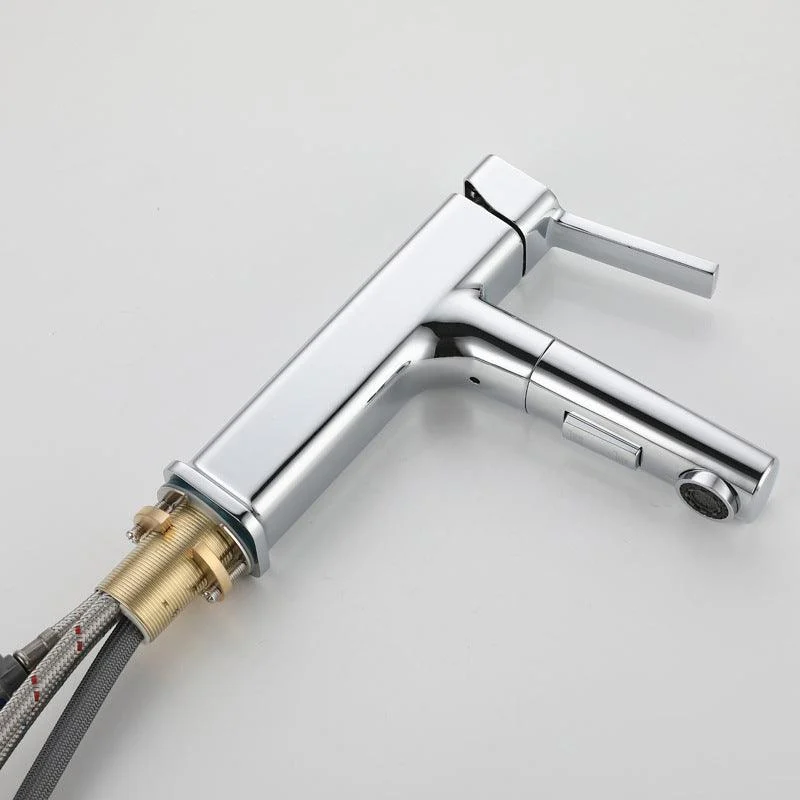 Modern Bathroom Tap Brass Lever Handles Swivel Spout Bathroom Sink Tap -Bathlova