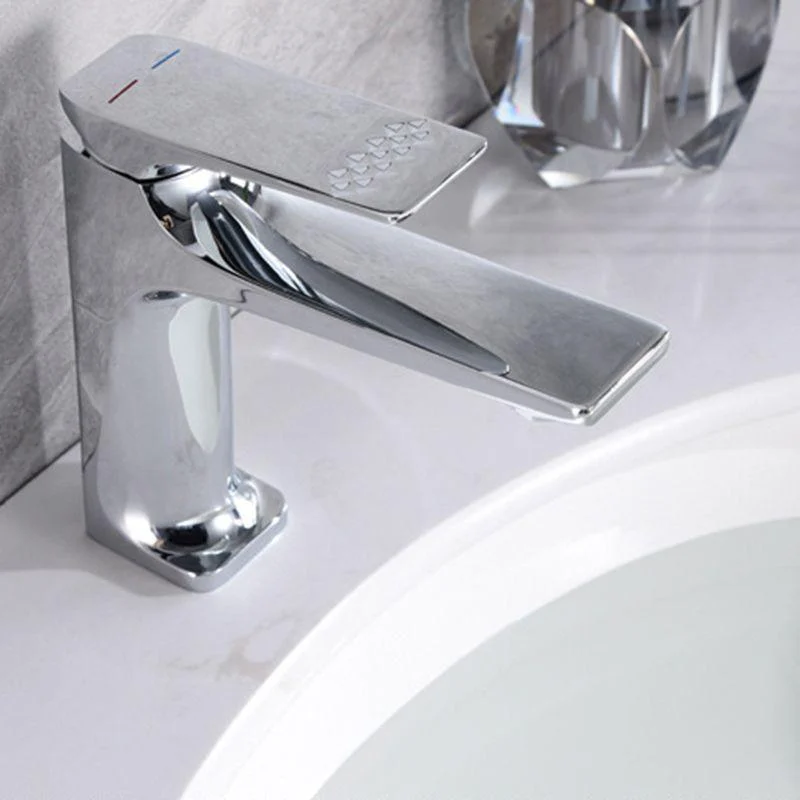 Modern Bathroom Tap Brass Low Arc Lever Handles with Water Hose Sink Tap -Bathlova