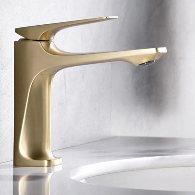 Modern Bathroom Tap Brass Low Arc Lever Handles with Water Hose Sink Tap -Bathlova