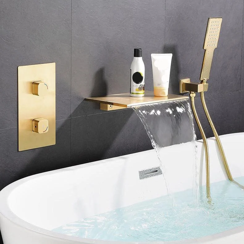 Modern Bathroom Tap Copper Wall Mounted Waterfall Bathtub Tap -Bathlova