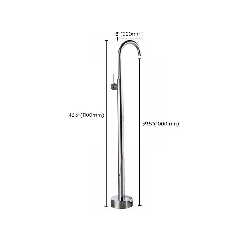 Modern Bathroom Tap Floor Mounted Rod Handle Bathtub Tap -Bathlova