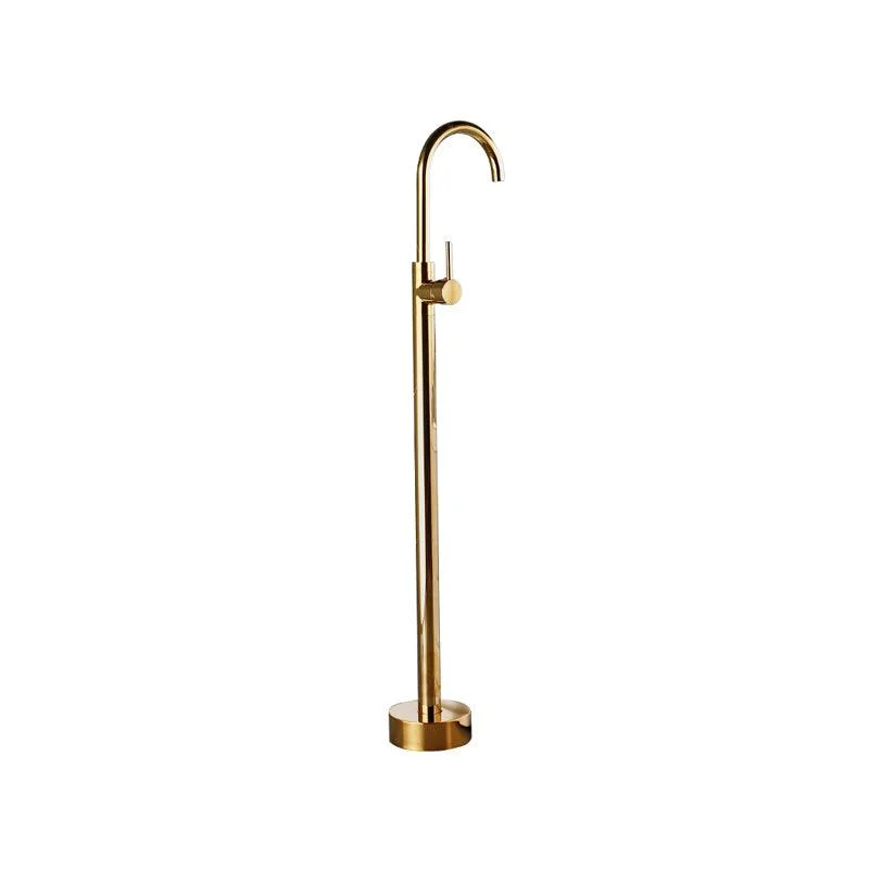 Modern Bathroom Tap Floor Mounted Rod Handle Bathtub Tap -Bathlova