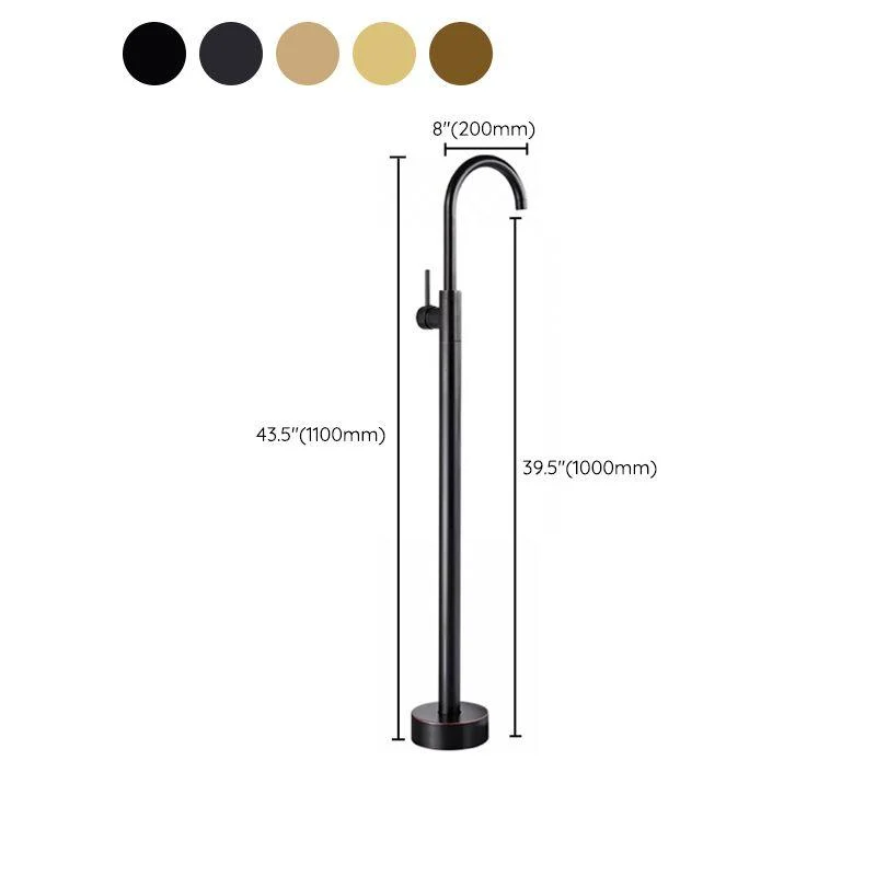 Modern Bathroom Tap Floor Mounted Rod Handle Bathtub Tap -Bathlova