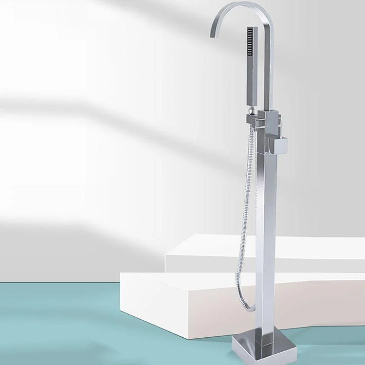 Modern Bathroom Tap Floor Standing Handheld Shower Head Bathtub Tap -Bathlova