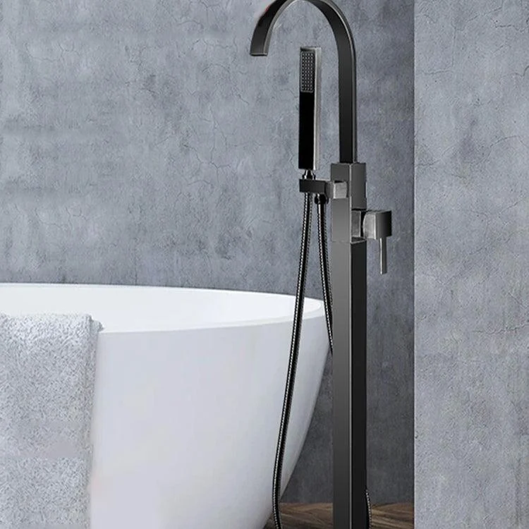 Modern Bathroom Tap Floor Standing Handheld Shower Head Bathtub Tap -Bathlova