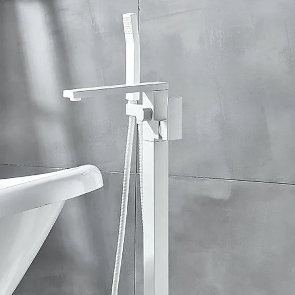 Modern Bathroom Tap Pure Color High Arc Freestanding Tub Tap -Bathlova