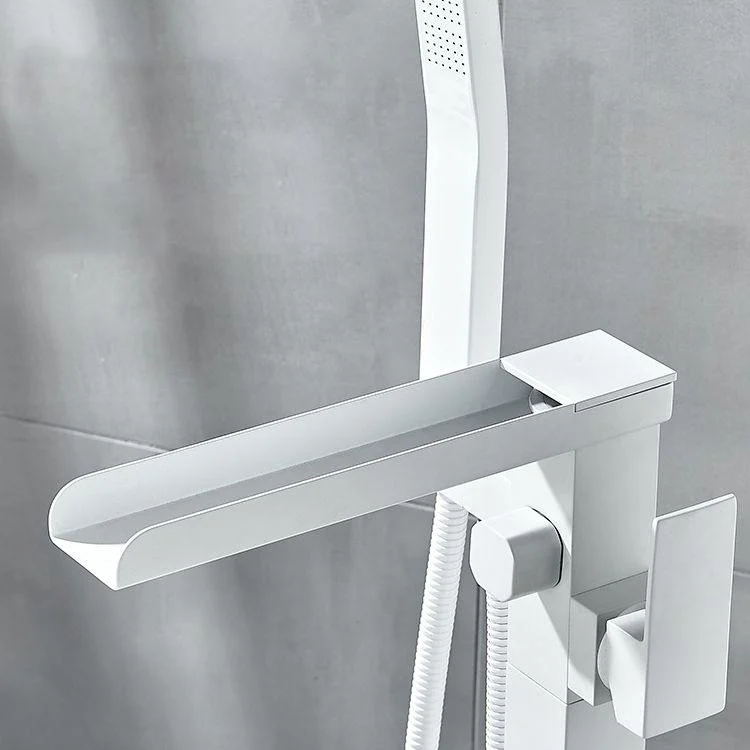 Modern Bathroom Tap Pure Color High Arc Freestanding Tub Tap -Bathlova