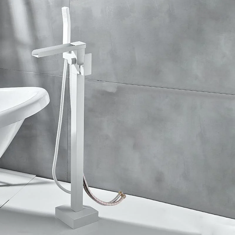 Modern Bathroom Tap Pure Color High Arc Freestanding Tub Tap -Bathlova