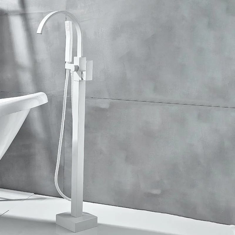 Modern Bathroom Tap Pure Color High Arc Freestanding Tub Tap -Bathlova