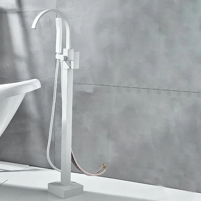 Modern Bathroom Tap Pure Color High Arc Freestanding Tub Tap -Bathlova