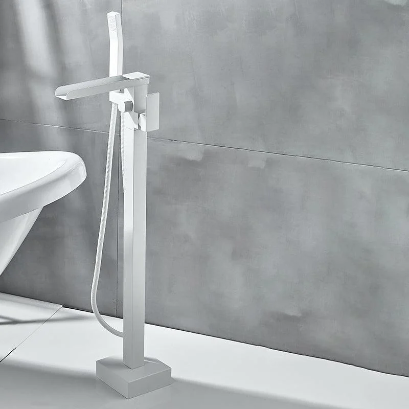 Modern Bathroom Tap Pure Color High Arc Freestanding Tub Tap -Bathlova