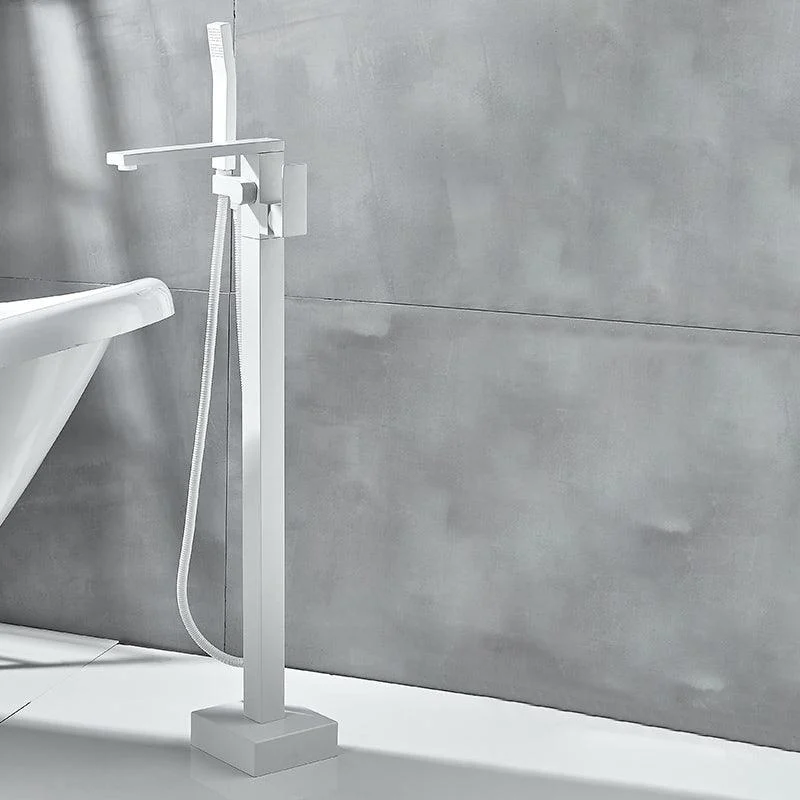 Modern Bathroom Tap Pure Color High Arc Freestanding Tub Tap -Bathlova