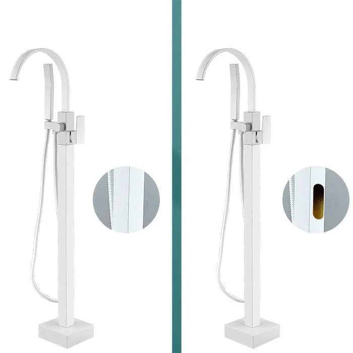 Modern Bathroom Tap Pure Color High Arc Freestanding Tub Tap -Bathlova