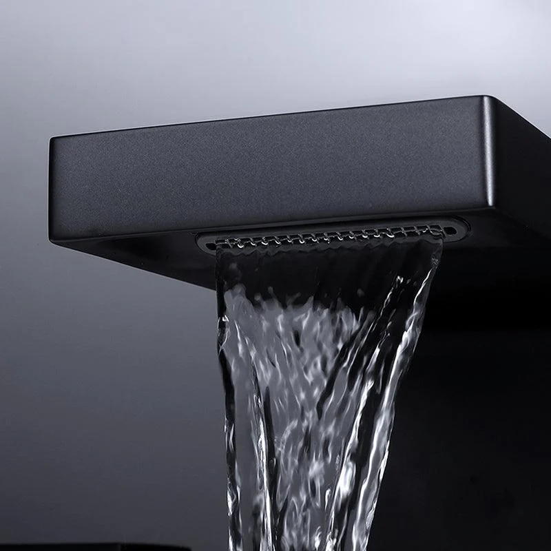 Modern Bathroom Tap Rod Two-handle Waterfall Bathtub Tap -Bathlova