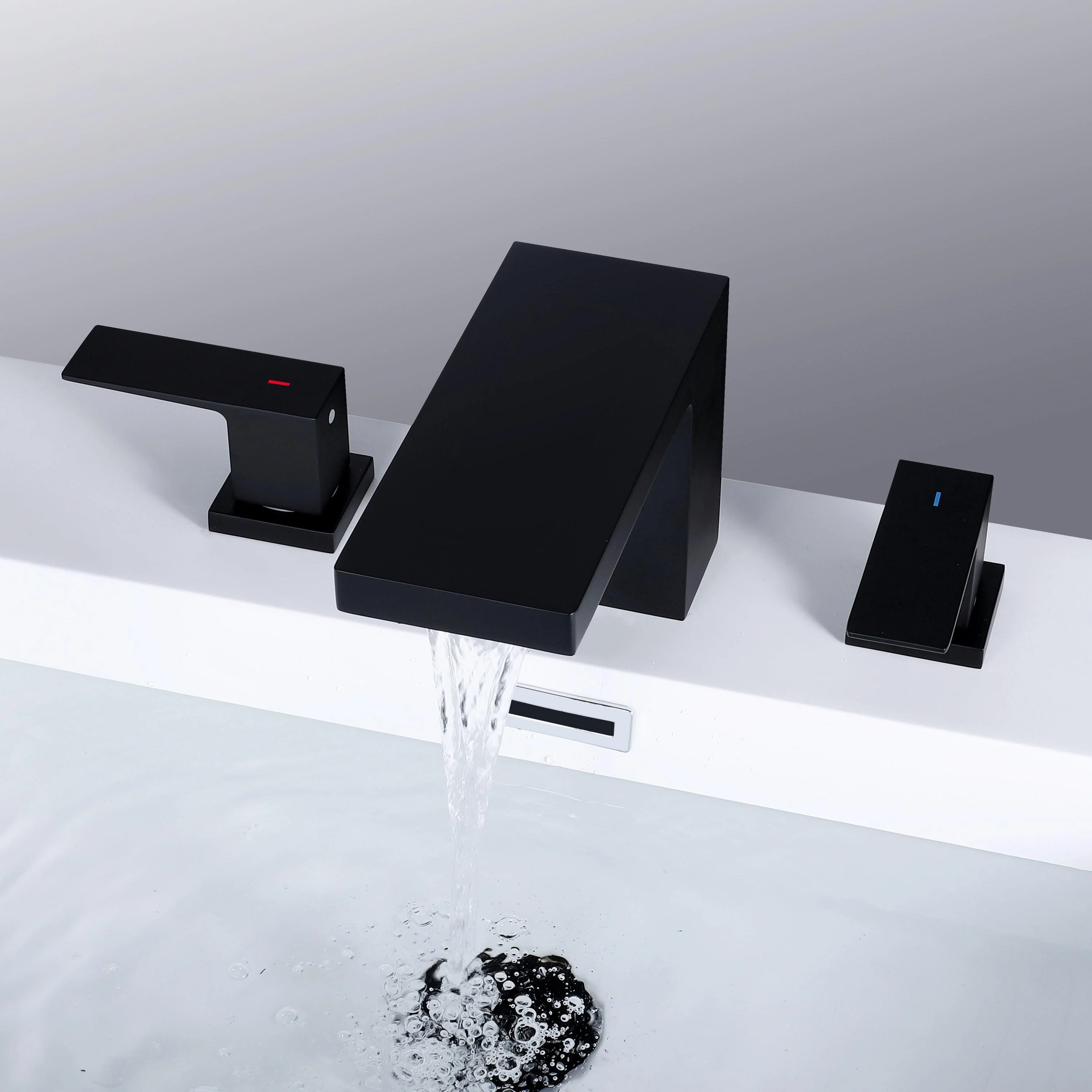 Modern Bathroom Tap Rod Two-handle Waterfall Bathtub Tap -Bathlova