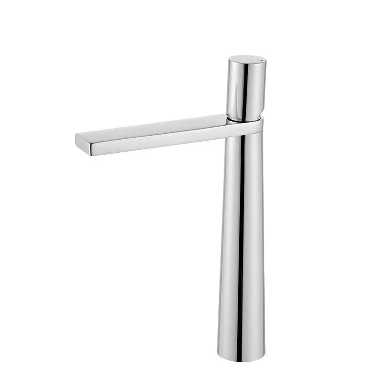 Modern Bathroom Tap Rotary Handle Brass Single Hole Washroom Tap -Bathlova