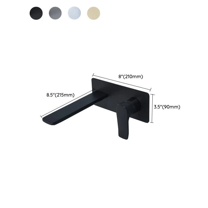 Modern Bathroom Tap Solid Color Single Handle Wall Mounted Bathroom Tap -Bathlova