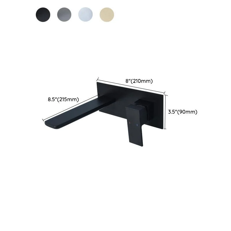 Modern Bathroom Tap Solid Color Single Handle Wall Mounted Bathroom Tap -Bathlova