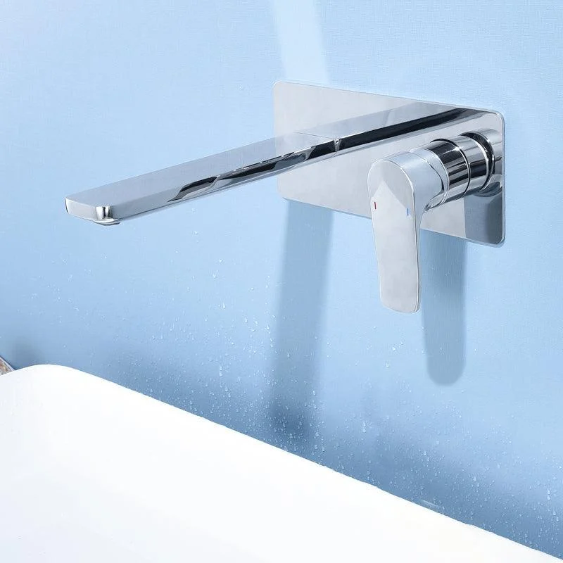 Modern Bathroom Tap Solid Color Single Handle Wall Mounted Bathroom Tap -Bathlova